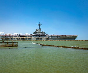The USS Lexington was a WWII aircraft carrier that now welcomes visitors aboard. Photo courtesy of Travel Texas