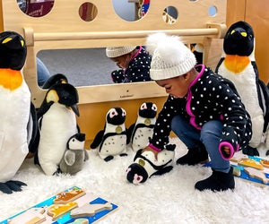 Get out of the cold and find indoor fun, like the Children's Room's Penguin Play Area at Waltham Public Library. Photo courtesy of the library