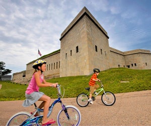 Bike the ground of Fort Trumbull. Photo courtesy Visit CT