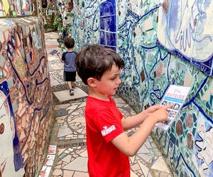 Phildephia's Magic Gardens are covered by magical mosaics and found objects. Photo by Liz Baill @creativishmom