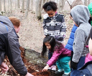 Kids explore the great outdoors Hudson Highlands Nature Center. Photo courtesy of the center