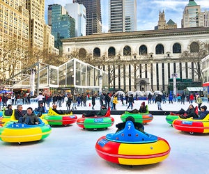 Bryant Park's Bumper Cars are a mainstay of late-winter fun in the park. Photo by Janet Bloom 